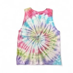 Multi-coloured tie-dye tank top size S
